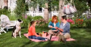 family on a picnic blanket