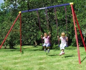 Girls on swing