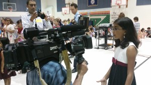 Kashvi Ramani interviewed by TV crew