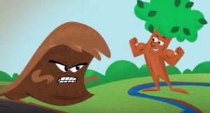 Big Rooty takes on Dr. Runoff in TurfMutt's new video