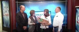 Kris Kiser appears on Louisville TV station to promote Mutt Madness Adoption Event